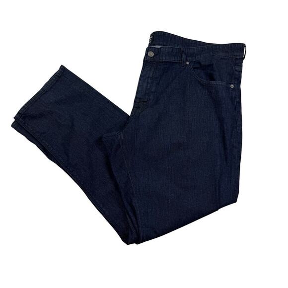 Boss Lightweight Candiani Straight-Leg Dark Wash Denim Jeans Men's Size 46/32 - Picture 1 of 10